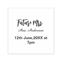 Carimbo Auto Entintado Future mrs surname bride to be purple gray name da