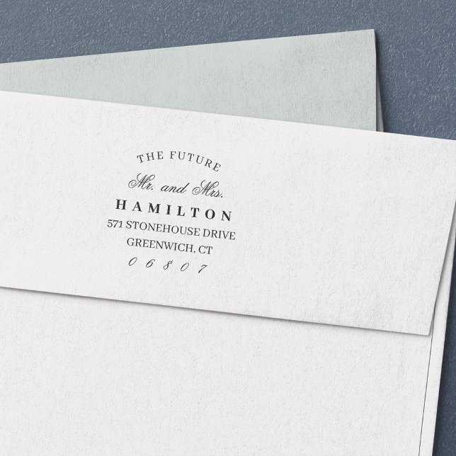 Carimbo Auto Entintado Futuro Sr. e Sra. | Endereço de devolução (Criador carregado)