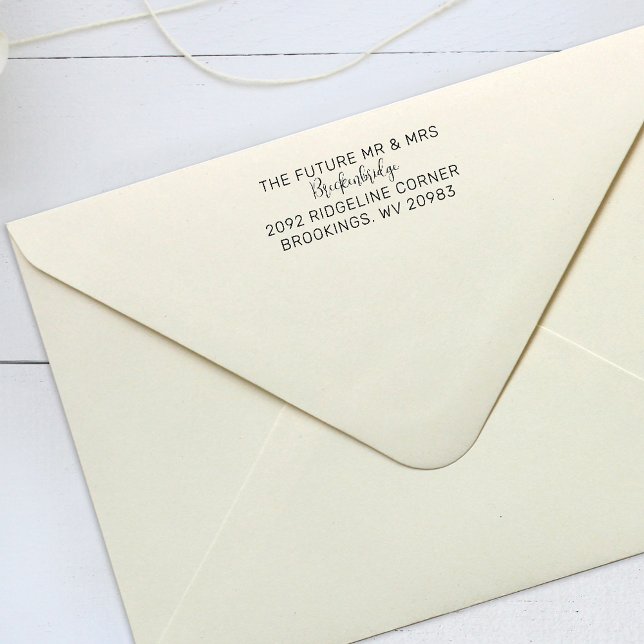 Carimbo Auto Entintado Futuro Sr. Sra. Roteiro Casais Endereço de Devoluç (Wedding Invitation Return Address Self-Inking Stamp)