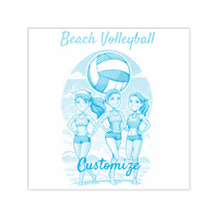 Carimbo Auto Entintado Garotas de Voleibol de Praia Thunder_Cove