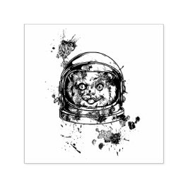 Carimbo Auto Entintado Gato Astronauta
