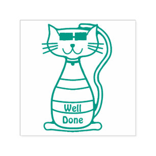 Carimbo Auto Entintado Gato legal e bonito, selo de professor bem feito