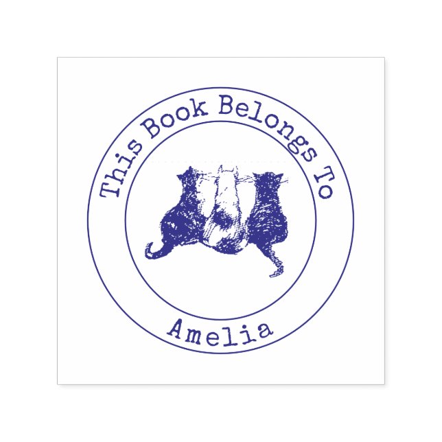 Carimbo Auto Entintado Gatos Bonitos Este Livro Pertence Ao Autocunho (Design)