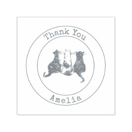 Carimbo Auto Entintado Gatos Bonitos Obrigado pelo seu cunho