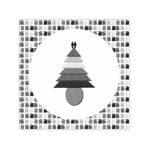 Carimbo Auto Entintado Gay Men Rainbow Christmas Tree and Presents