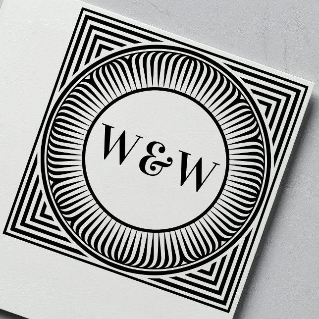 Carimbo Auto Entintado Geometric Monogram Self-Inking Stamp (Criador carregado)