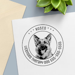 Carimbo Auto Entintado German shepherd Cão Pet Photo Round
