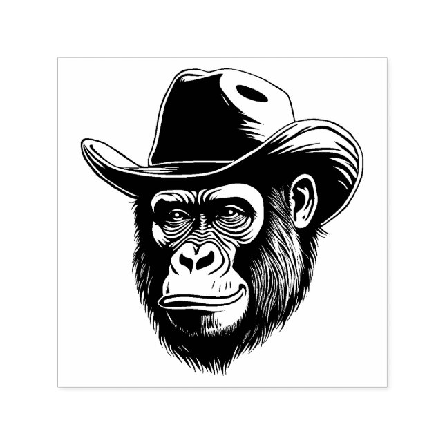 Carimbo Auto Entintado Gorilla Cowboy (Design)