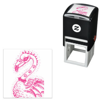 CARIMBO AUTO ENTINTADO GÓTICO PUNK ROCKER FLAMINGO, HÁBULAS, CABELO ESPIR