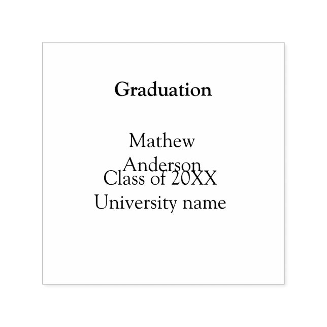 Carimbo Auto Entintado Graduation name class of 20XX university name simp (Design)