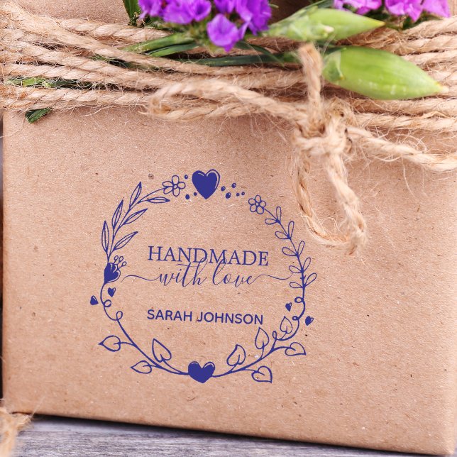 Carimbo Auto Entintado Guirlanda De Folhagem Desenhada à Mão Crie O Seu (Hand Drawn Greenery Wreath Create Your Own Self-inking Stamp)