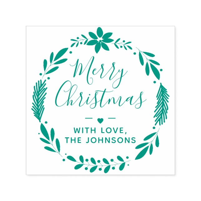 Carimbo Auto Entintado Guirlanda de Verduras de Natal com Amor (Design)