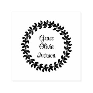 Carimbo Auto Entintado Guirlanda floral desenhada à mão