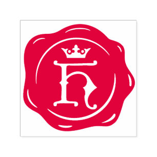 Carimbo Auto Entintado H - Letra inicial da coroa gótico antiga do selo