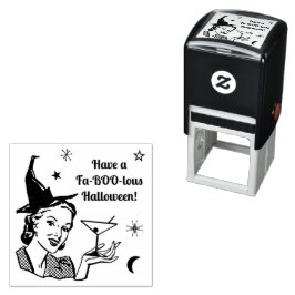 Carimbo Auto Entintado Halloween Retro Witour Humor Faboolous ou Personal