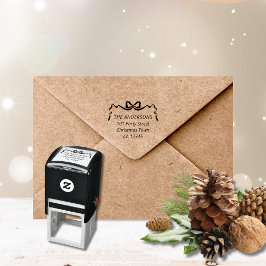 Carimbo Auto Entintado Hand Drawn Ribbon Bow Return Address