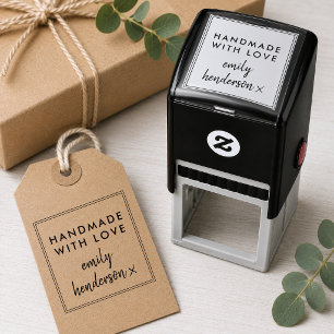 Carimbo Auto Entintado Handmade with Love Modern Minimalist Stylish