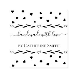 Carimbo Auto Entintado “Handmade with Love” Rubber Stamp