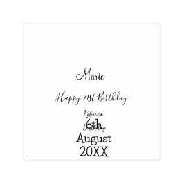 Carimbo Auto Entintado Happy 21st Birthday green add name monogram brown 