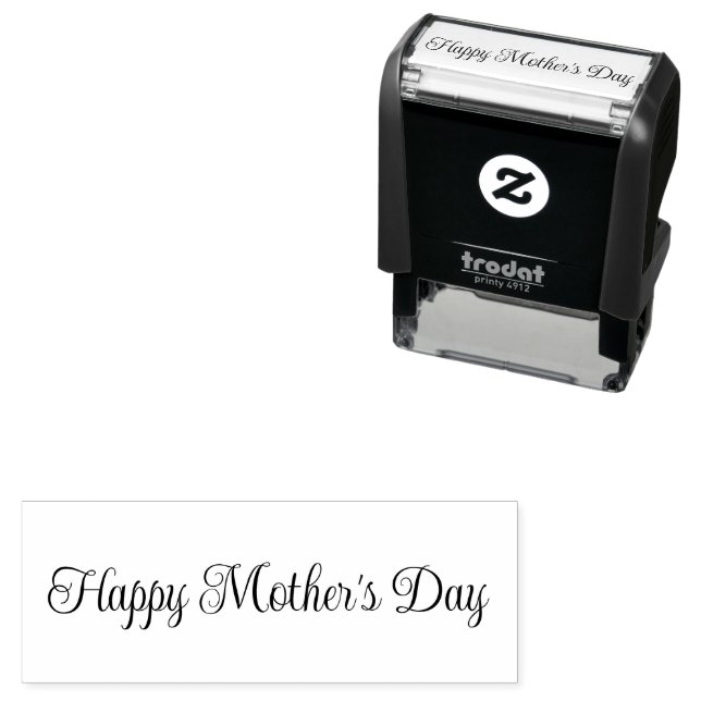Carimbo Auto Entintado Happy Mother's Day Cursive Script Text Template (In Situ)