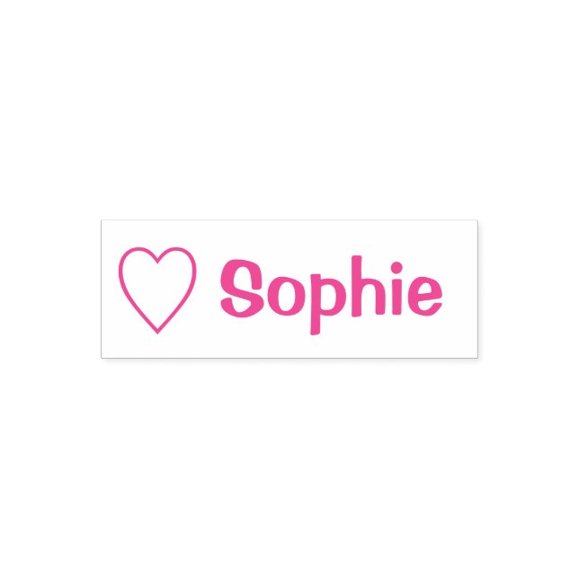 Carimbo Auto Entintado Heart Love Sophie (Nome) (Design)