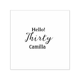 Carimbo Auto Entintado Hello thirty birthday name simple minimal elegant 