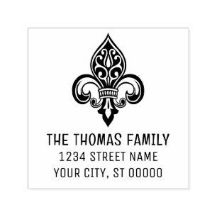 Carimbo Auto Entintado Heraldic Fleur de Lis #26 Nome Endereço