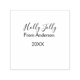 Carimbo Auto Entintado Holly Jolly holidays add name family year purple s