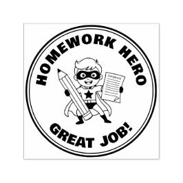 Carimbo Auto Entintado Homework Hero | Teacher Reward Motivational Modern