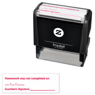 Carimbo Auto Entintado Homework Not Completed Guardian Signature Teacher