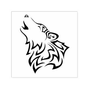 Carimbo Auto Entintado Howling Wolf Tribal