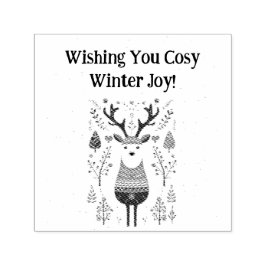 Carimbo Auto Entintado Hygge Christmas Deer Design- Scandinavian Inspiron