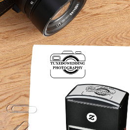 Carimbo Auto Entintado Ícone Da Câmera De Casamento Do Fotógrafo