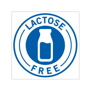 Carimbo Auto Entintado Ícone de Alergia Alimentar Livre de Lactose