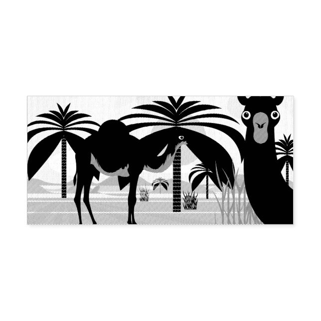 Carimbo Auto Entintado Ilustração de Camelos (Design)
