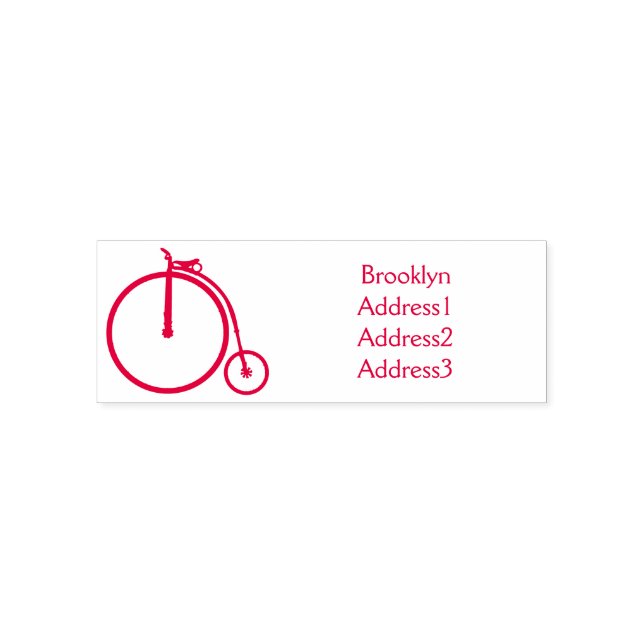 Carimbo Auto Entintado Ilustração de desenho animado de bicicleta de alta (Design)