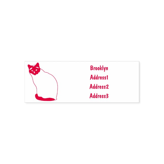 Carimbo Auto Entintado Ilustração de desenho animado de gato siamês (Design)