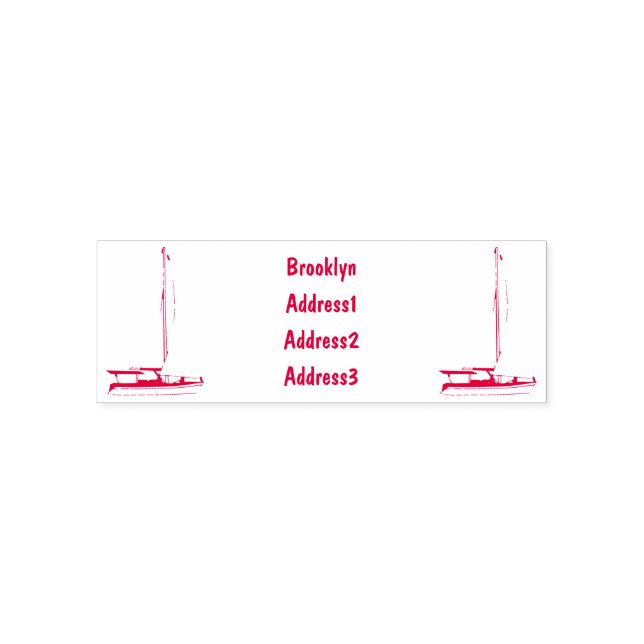 Carimbo Auto Entintado Ilustração de desenho animado em veleiro (Design)