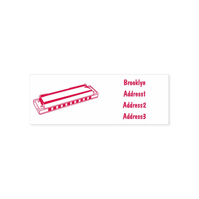 Carimbo Auto Entintado Ilustração de desenho da Harmonica (Design)