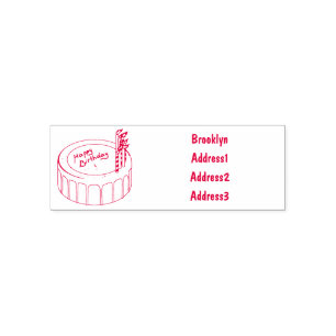Carimbo Auto Entintado Ilustração de desenho de bolo de aniversário