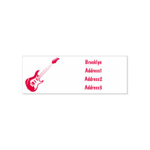 Carimbo Auto Entintado Ilustração de desenho de guitarra elétrica