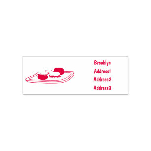 Carimbo Auto Entintado Ilustração de desenho de Macaron