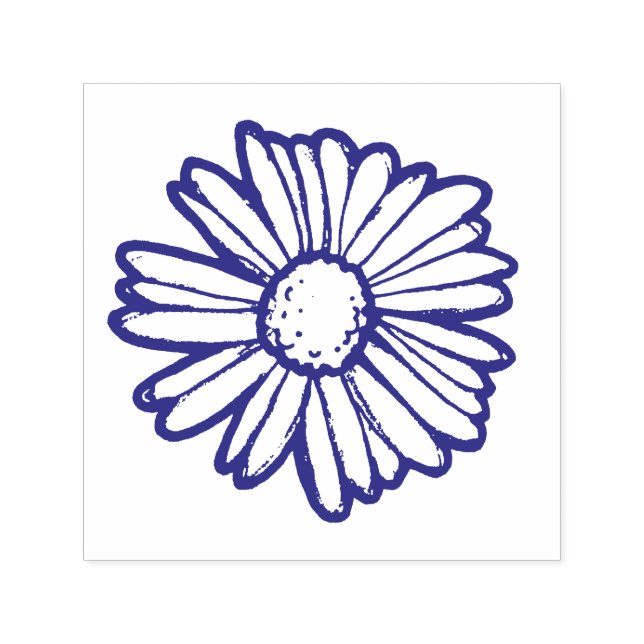 Carimbo Auto Entintado Ilustração de Flor de Margarida                    (Design)