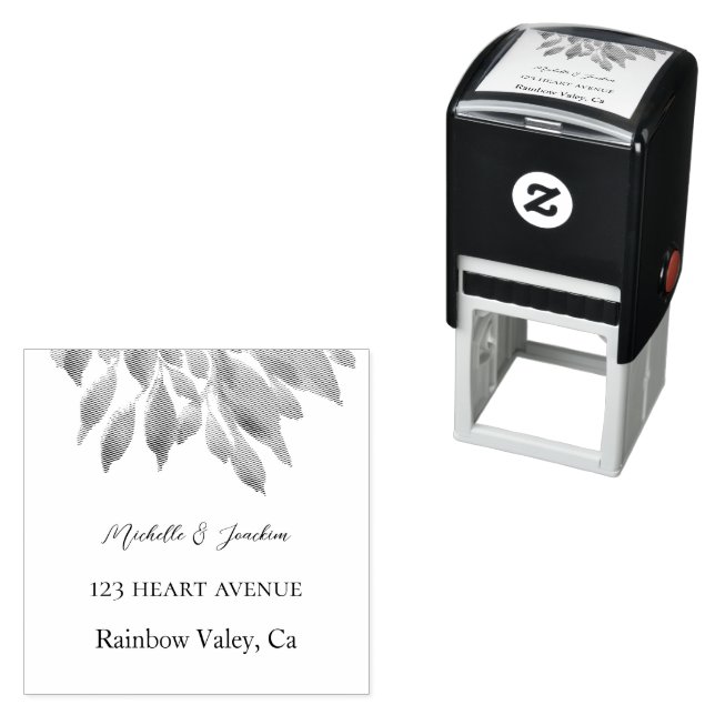 Carimbo Auto Entintado Ilustração floral de Aquarela Artística (In Situ)