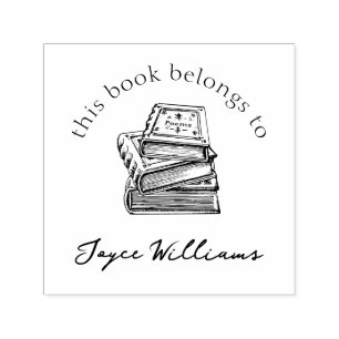 Carimbo Auto Entintado Ilustração Vintage Este Livro Pertence A Personali