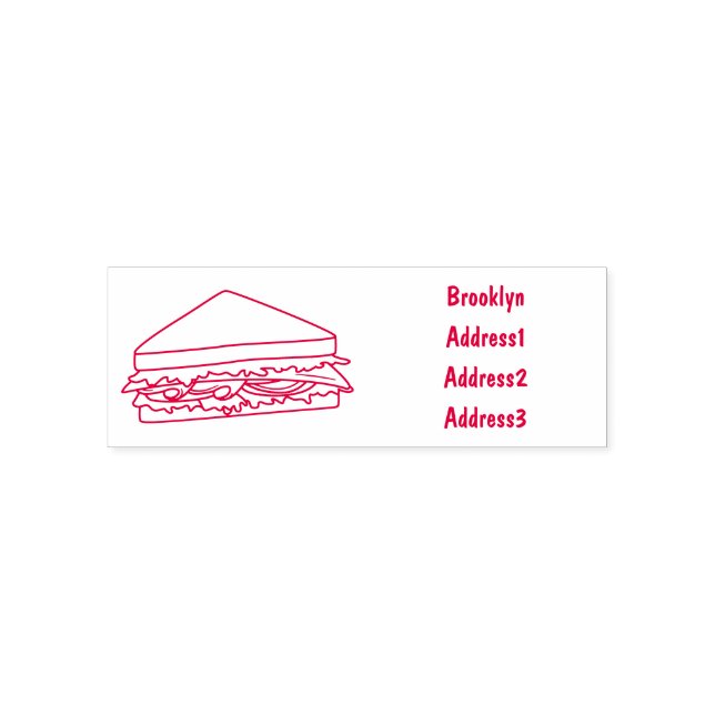 Carimbo Auto Entintado Imagem de desenhos em Sandwich (Design)