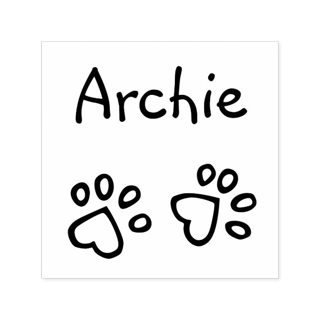 Carimbo Auto Entintado Impressões de pata cardíaca doce com assinatura de (Design)