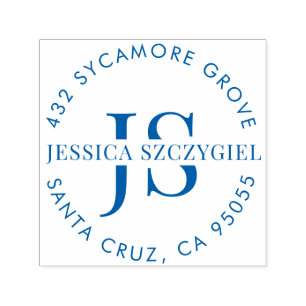 Carimbo Auto Entintado Iniciais do Monograma Personalizado Nome do Cheio