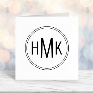 Carimbo Auto Entintado Iniciais Simples de Monograma Limpo 3