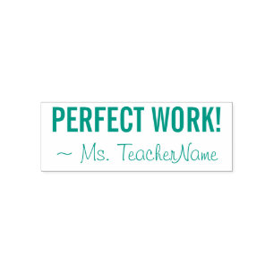 Carimbo Auto Entintado Inspirando "TRABALHO PERFEITO!" + Nome do Tutor Pe